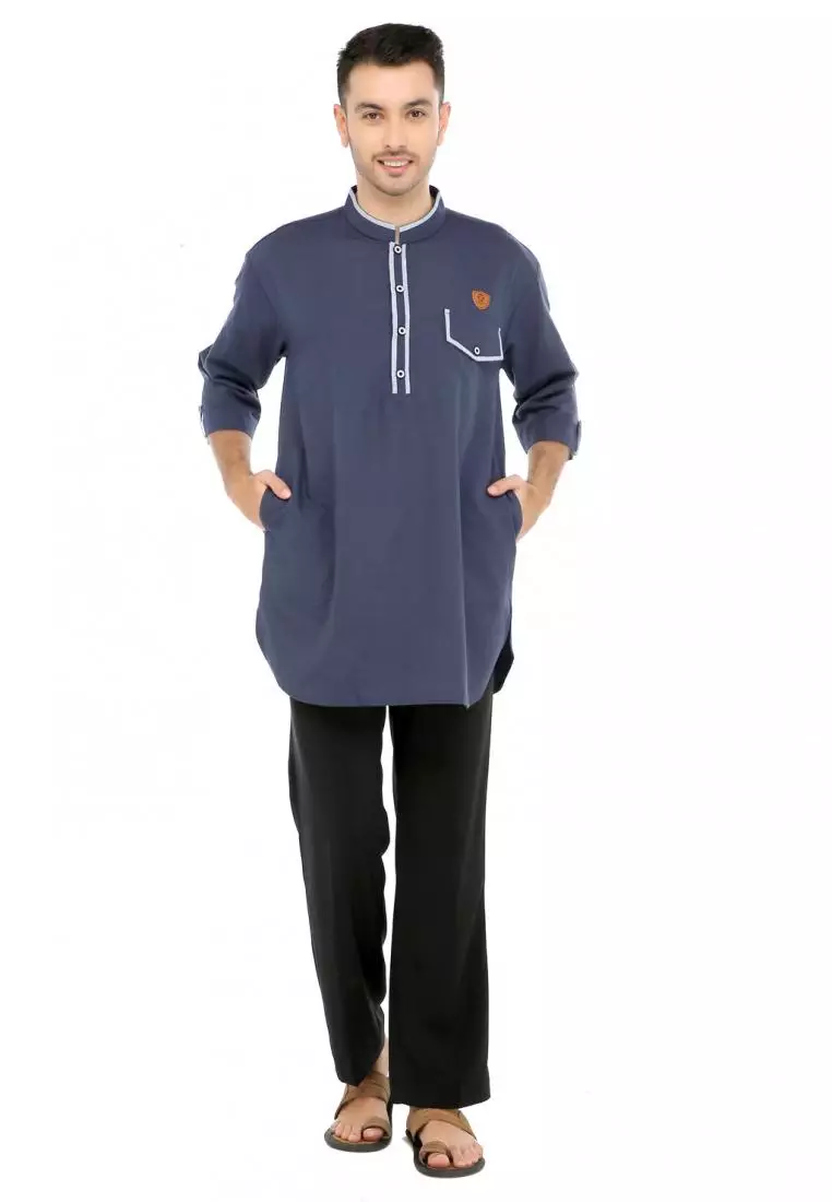 Baju Koko Gamis Muslim Pria Arfan - Navy