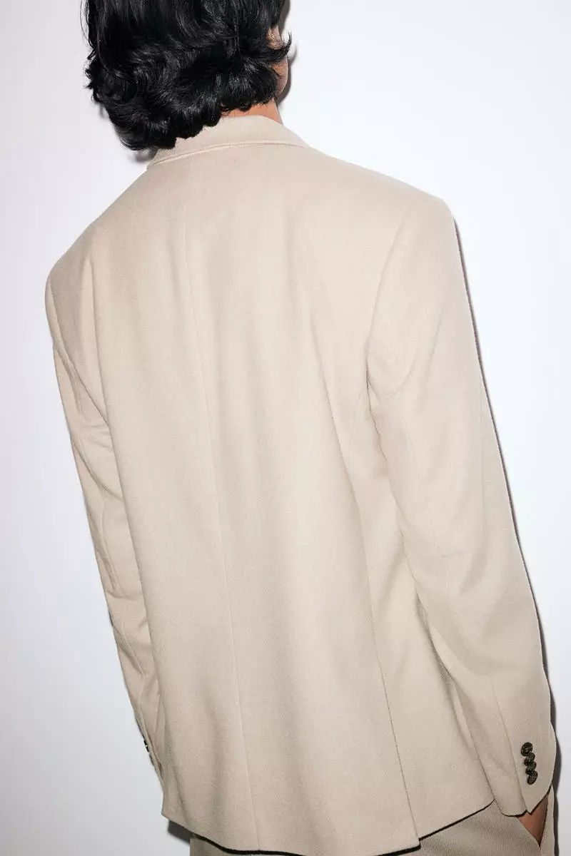 Regular Fit Wool-blend double-breasted jacket