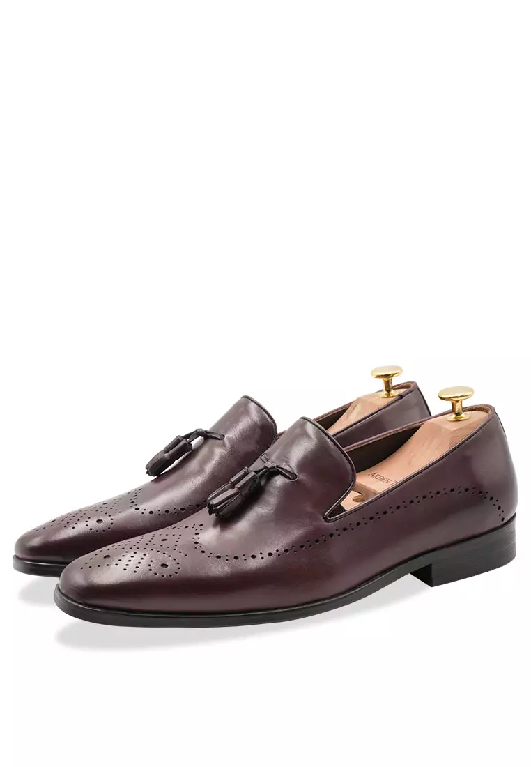 Mens burgundy sales tassel loafers