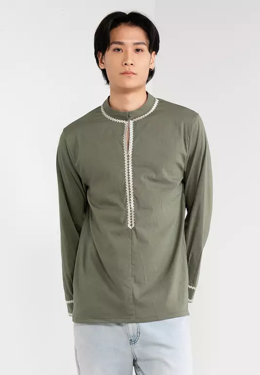 Men’s Collar Embroidered Shirt