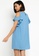 ZALORA BASICS blue Ruffle Cold Shoulder Dress 17E25AAC9C0E7FGS_2