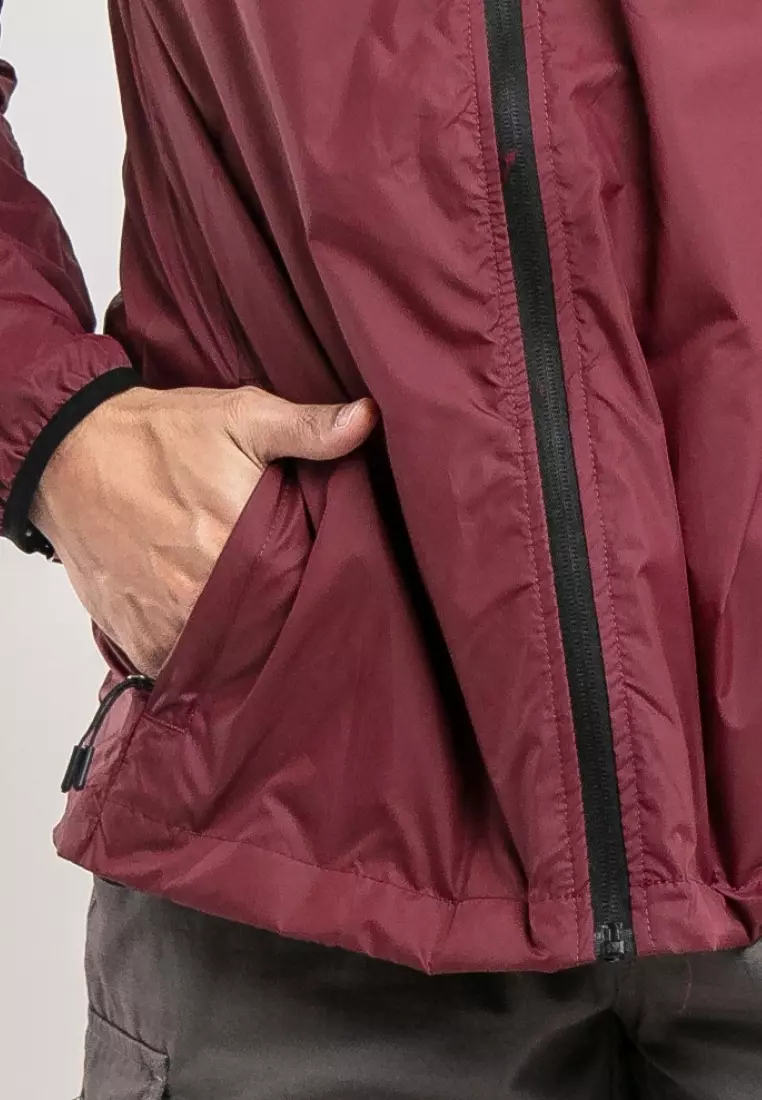 Forest Plus Size Windbreaker Water Repellent Jacket - 30389-56Maroon