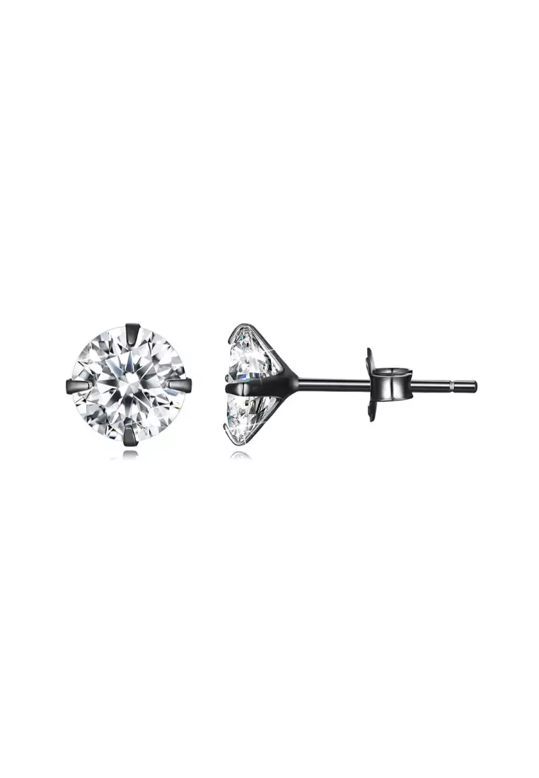 White gold black diamond earrings discount
