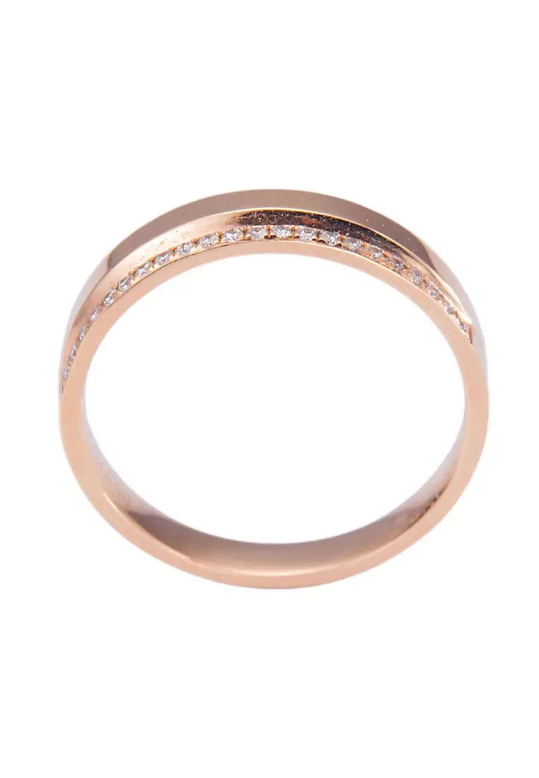 LITZ 18K玫瑰金戒指 YF-CNCQL152