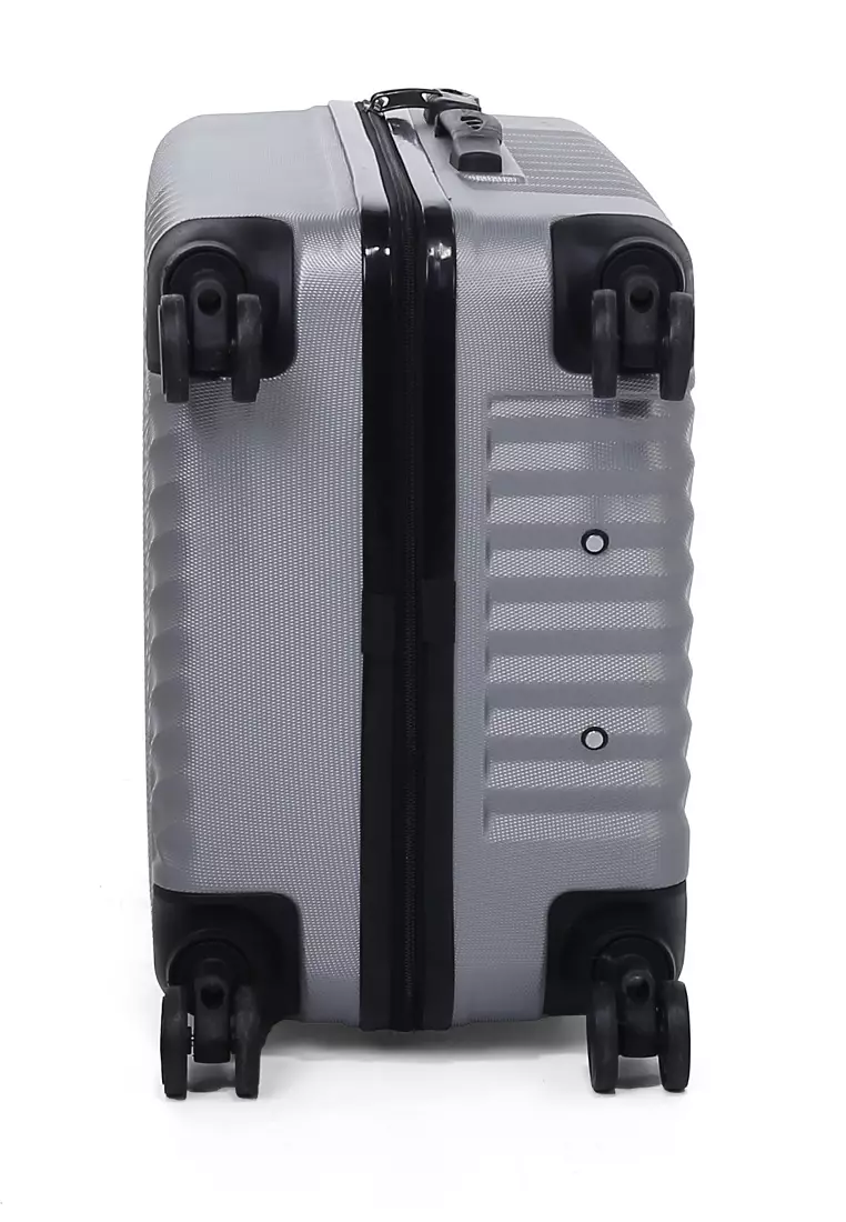 Austin Koper Unisex Size 24 Inch Travel Bag Large Compartment Material Fiber ABS ORIGINAL - Silver