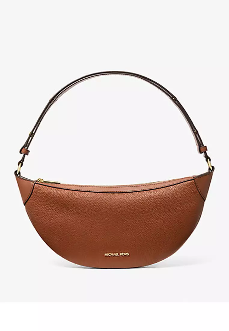 Hollis Medium 2-in-1 Pebbled Leather and Logo Jacquard Shoulder Bag