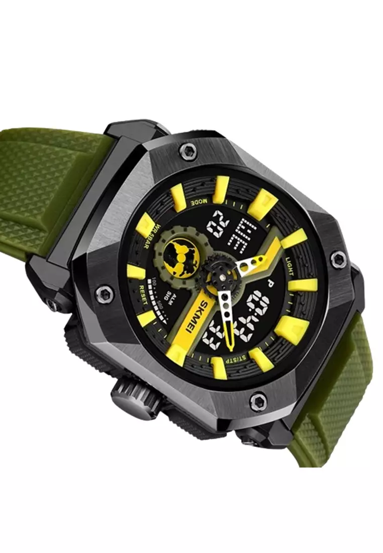 Jam Tangan Pria Analog Digital Chrono Multifunction LED ORIGINAL - Green