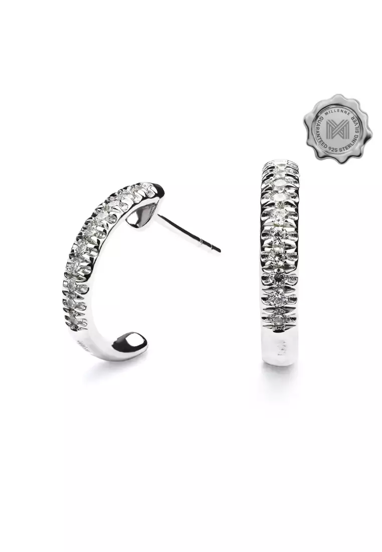 White gold mini deals hoop earrings