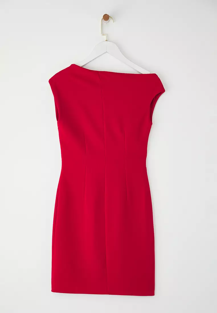 Red Bodycon Mini Woven Dress TWOSS25EL00766 TWOSS25EL00766