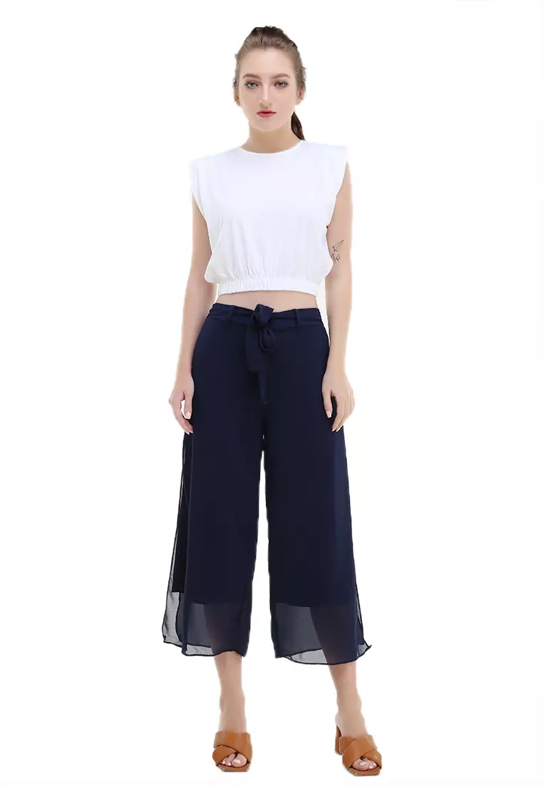 Axel Long Pants Design Simple Bawahan Wanita Casual - Navy