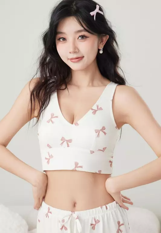 NISSA V-NECK BRA TOP SUPERSOFT FABRIC COMFORTABLE BUILT-IN LIGHTLY PADS TANK TOP FOR WOMAN GIRL HW09438