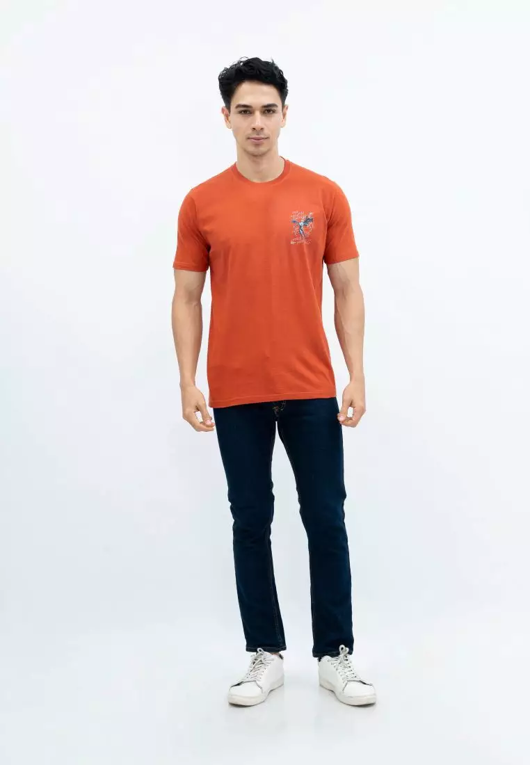 Houseofcuff T-shirt Kaos Motif Never Have Pendek Terracotta Size S-4XL