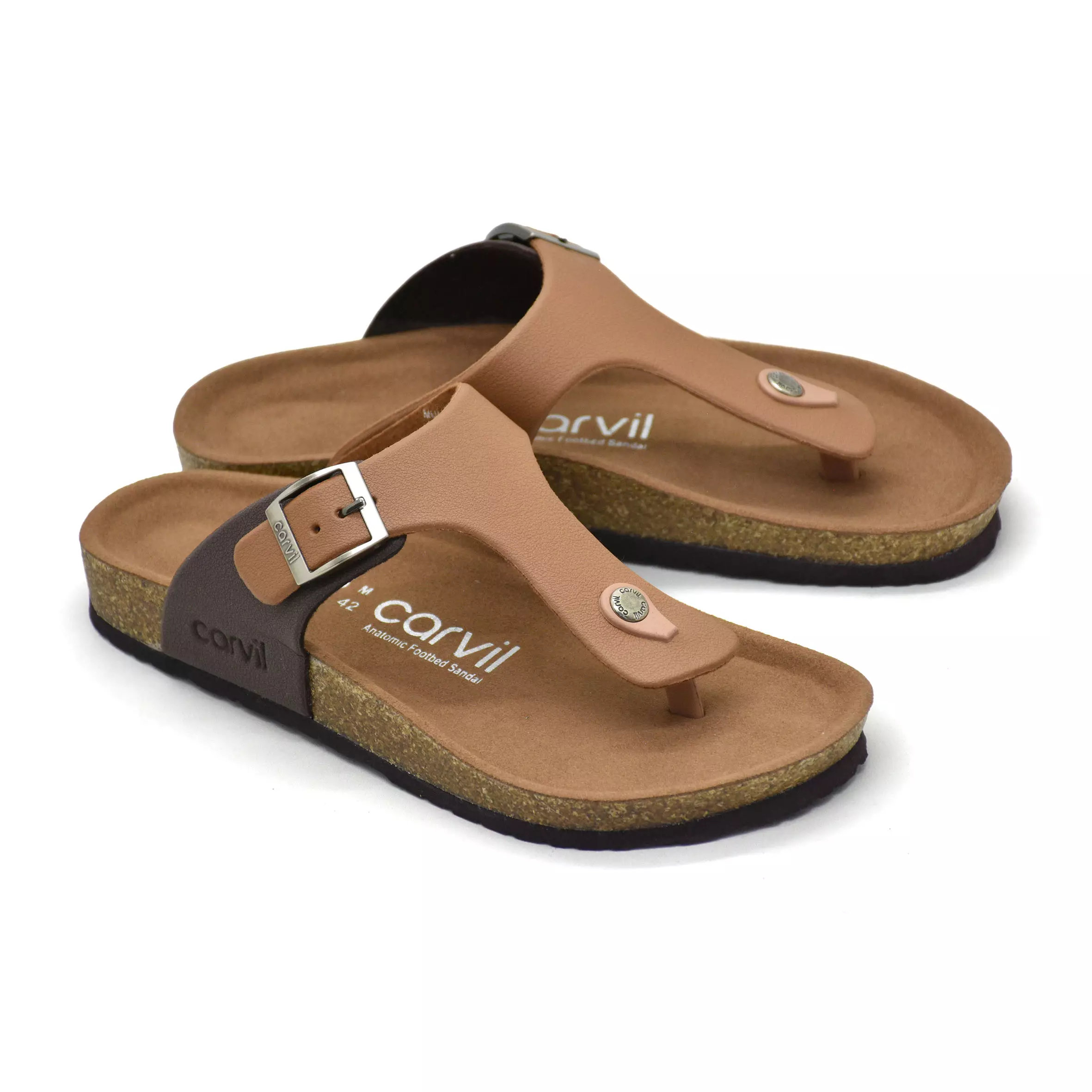 Carvil Sandal Pria Munich-01 M Stone/Dark Brown