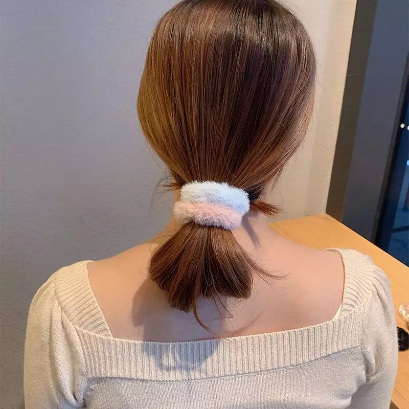 Wakakids Ikat Rambut Wanita Dewasa dan Anak Donat Bulu Halus Elastis Kunciran Korea Venhs Cokelat