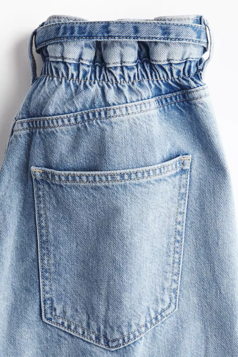 Belted paper bag jeans