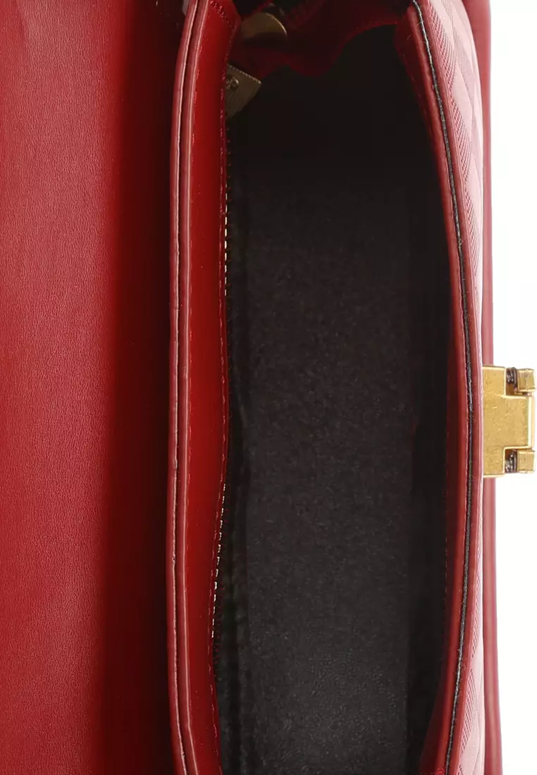 Faux Leather Sling Bag in Red