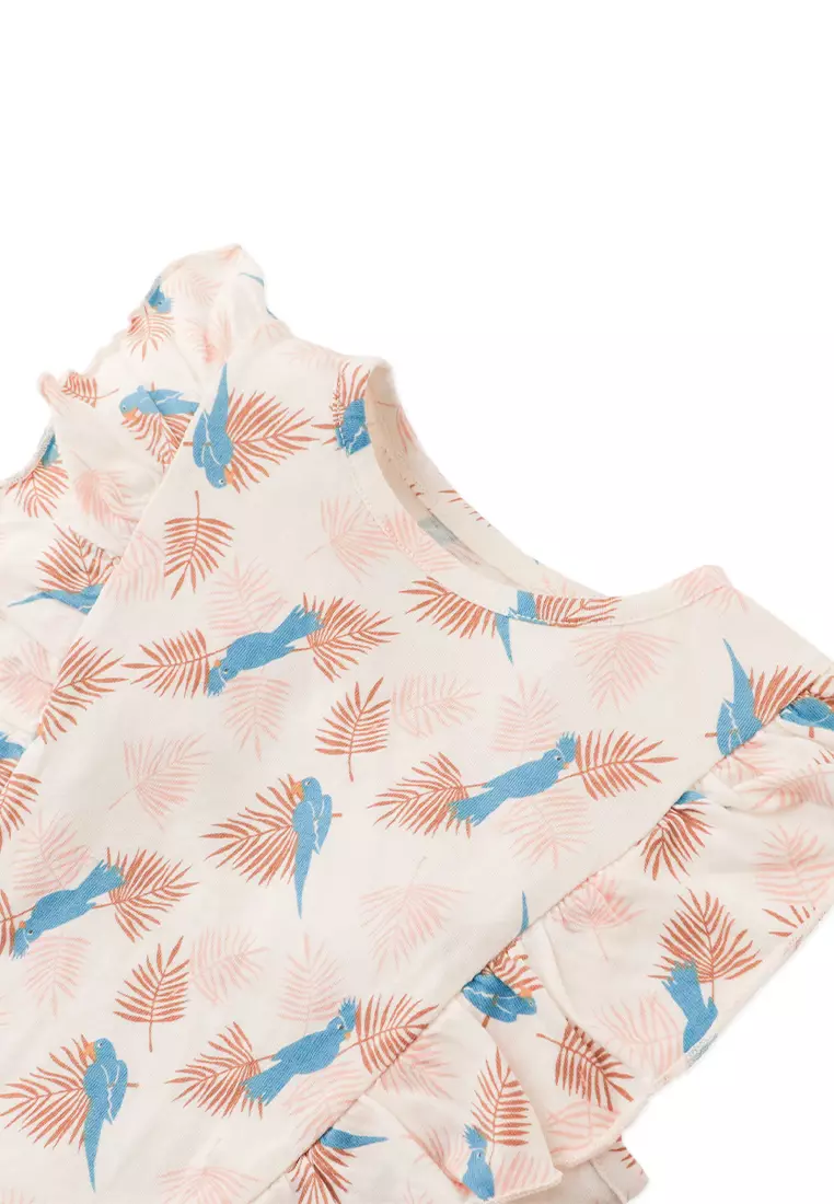 Missy All Over T-Shirt With Ruffle Sleeves