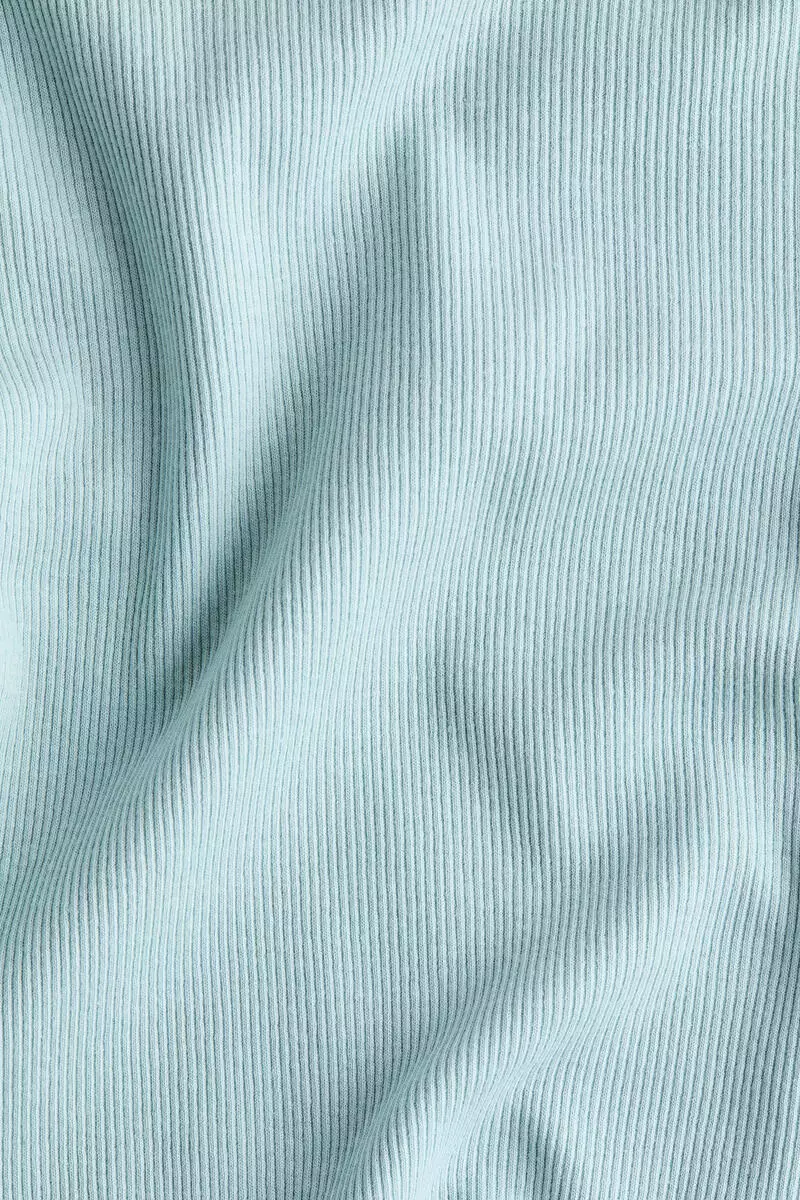 Overlocked ribbed T-shirt