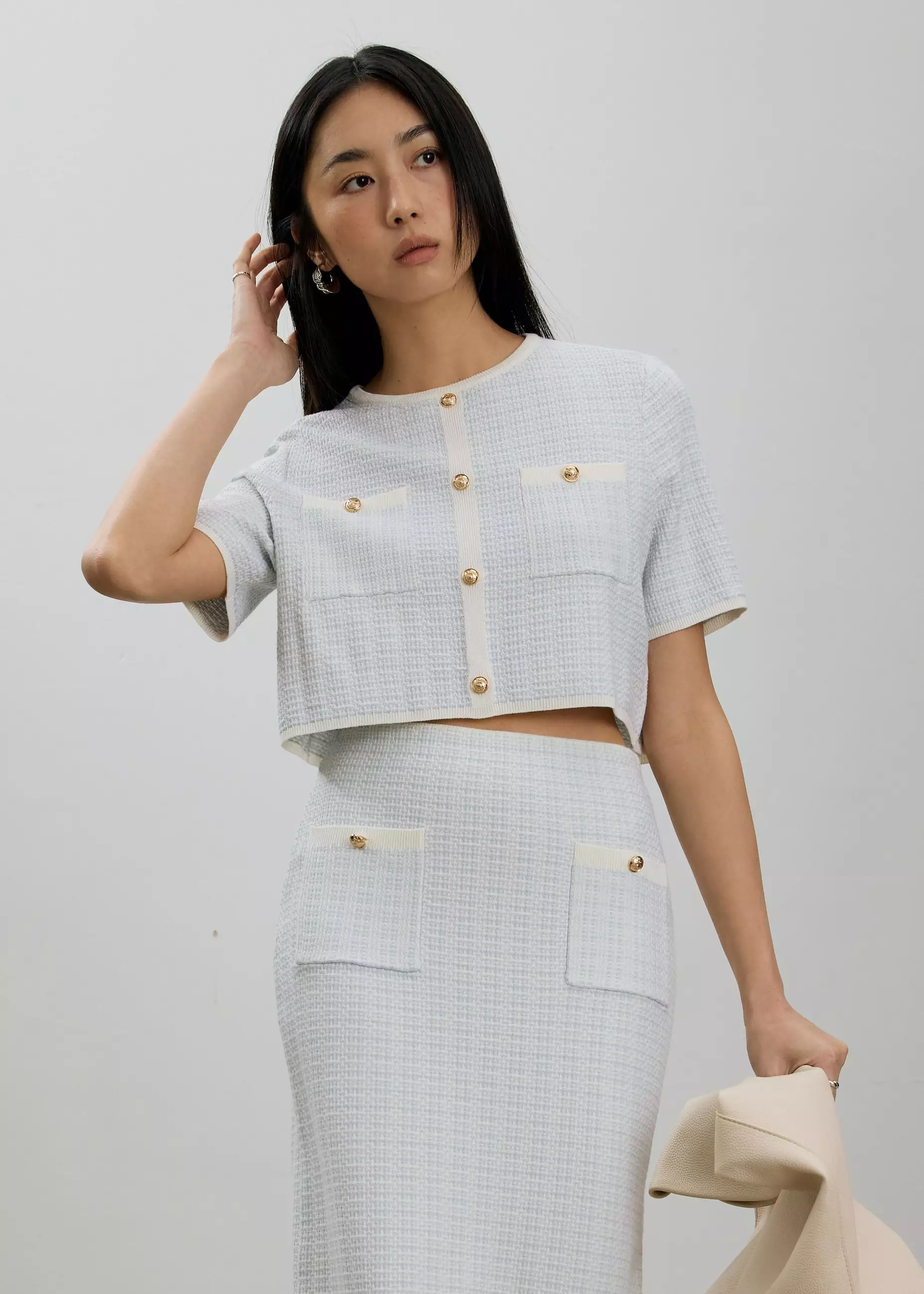 Atasan Wanita - Yoko Boxy Textured Knit Top