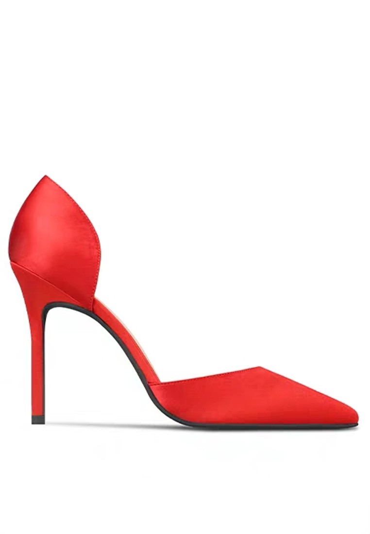 8CM Silk Fabrics Hollow High Heel Shoes LJX06-c