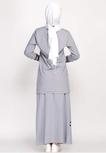 Buy Modest Silver Set from Bakka Clothing in black and grey and Red and Silver at Zalora