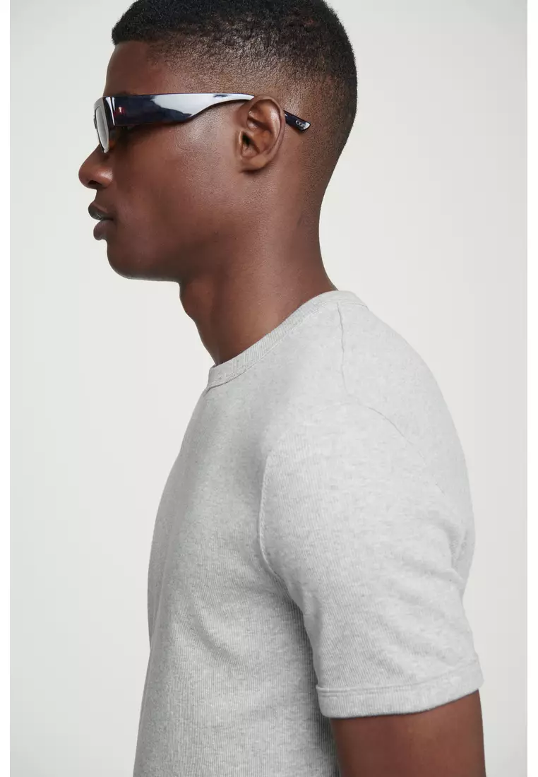 SLIM RIBBED COTTON T-SHIRT