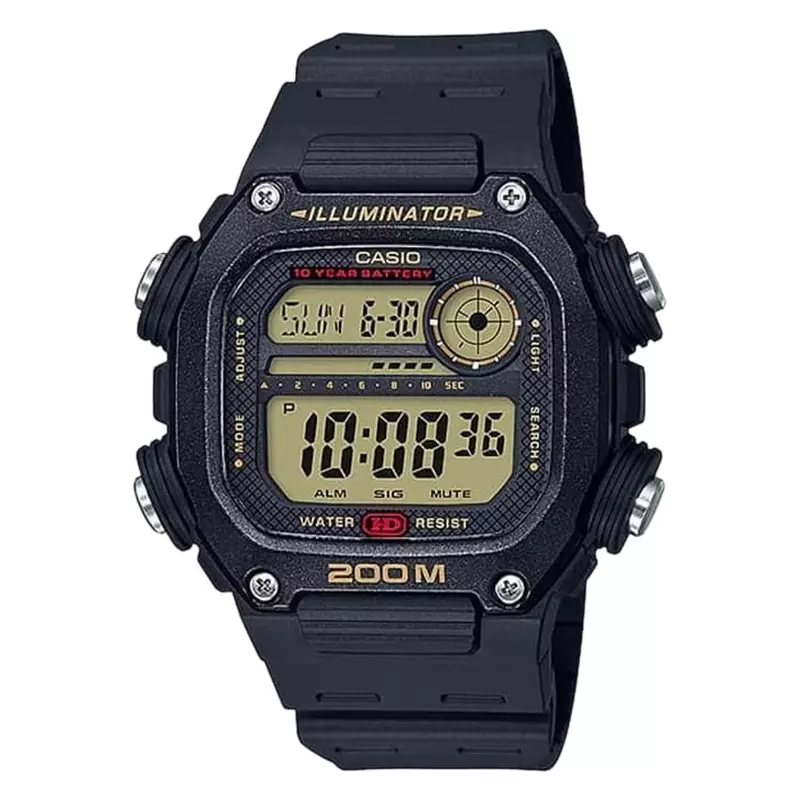 Jam Tangan Pria Casio General Youth DW-291H-9AVDF Digital Dial Black Resin Band