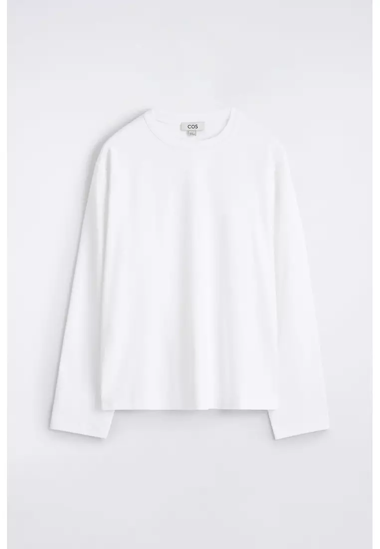 RELAXED JERSEY INTERLOCK LONG-SLEEVED T-SHIRT