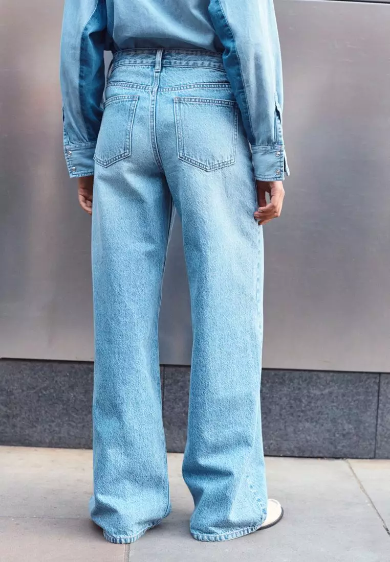 Mid Blue Wide Leg Jeans