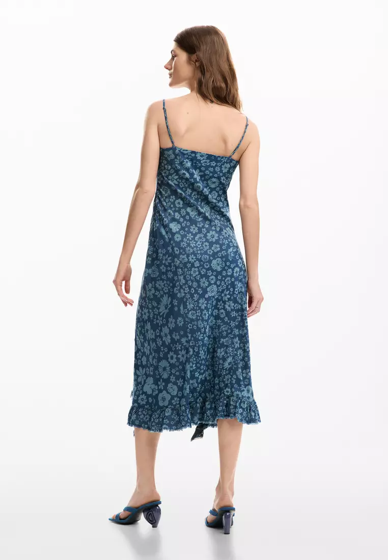 Denim ruffle dress