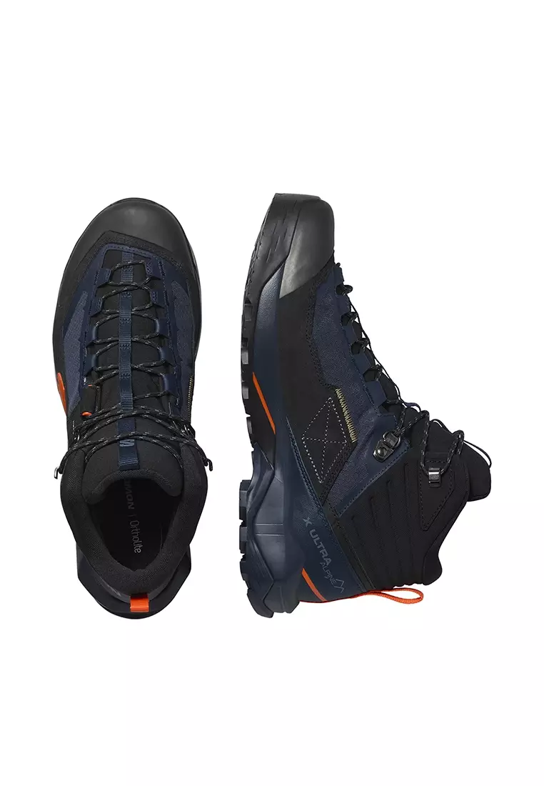 X ULTRA ALPINE MID GORE-TEX Men's Hiking Boots in Blue Nights / Black / Red Orange