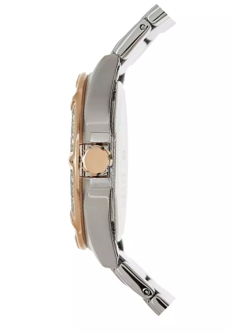 Jam Tangan Wanita Seiko Original Garansi Resmi SUR804P1 SUR804 Strap Stainless Steel Silver  Rose Gold Swarovski Crystal Ring Bezel