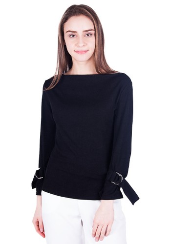 Textured Belted Sleeve Top