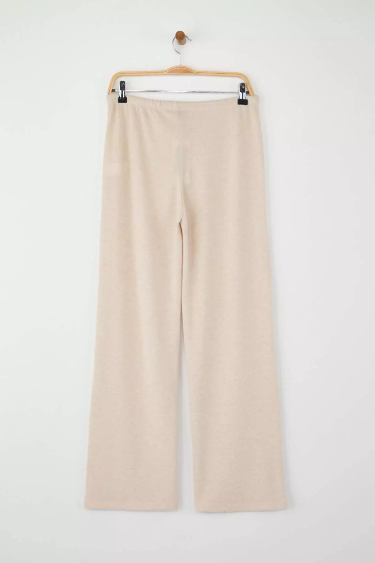 Stone Wide Leg Tie Detail Stretch Knitted Pants