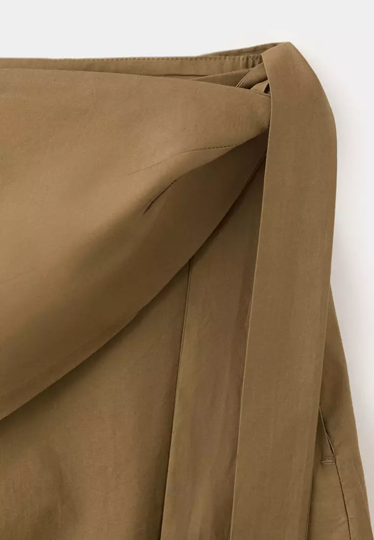 Straight-Leg Trousers With Detachable Scarf