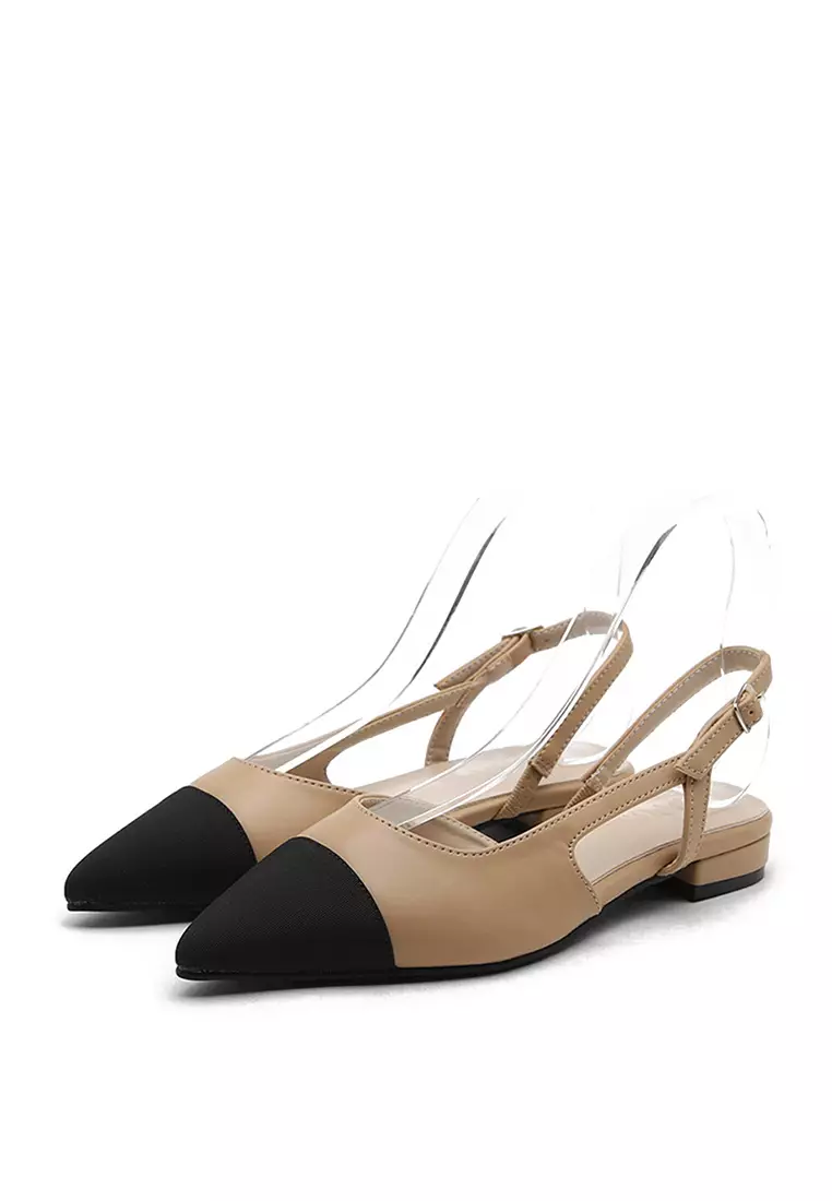Dalia Slingback Flats (2cm) - Beige