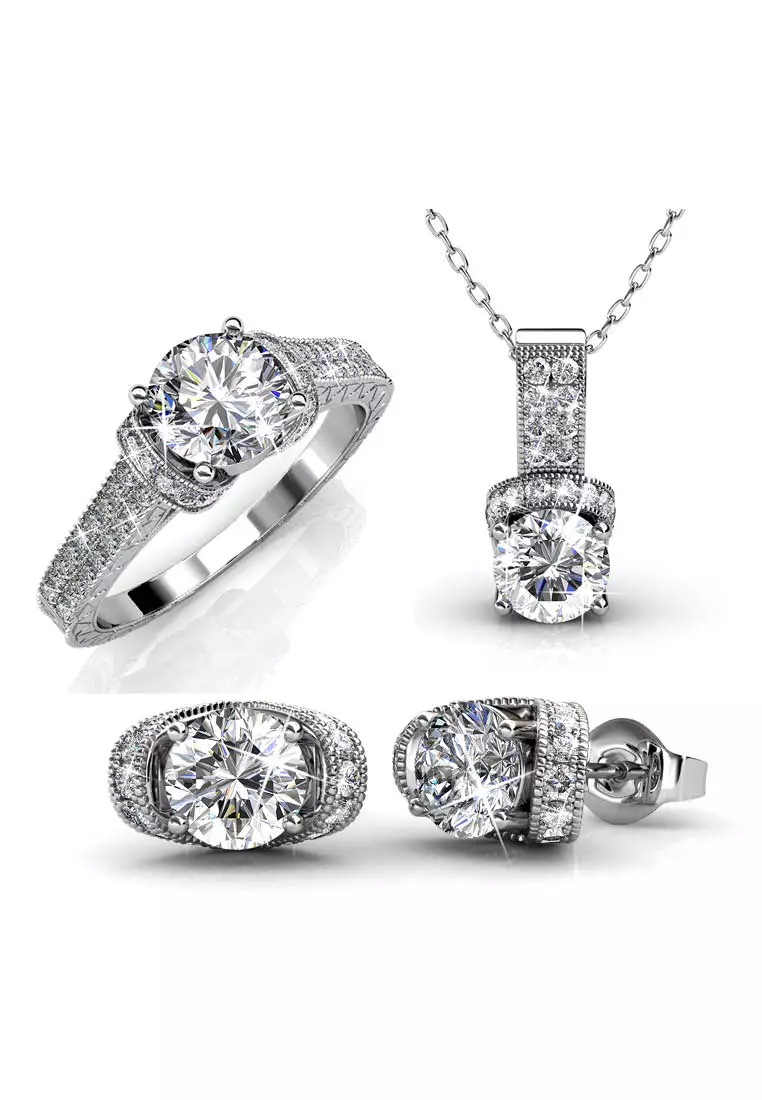 White gold earring best sale sets