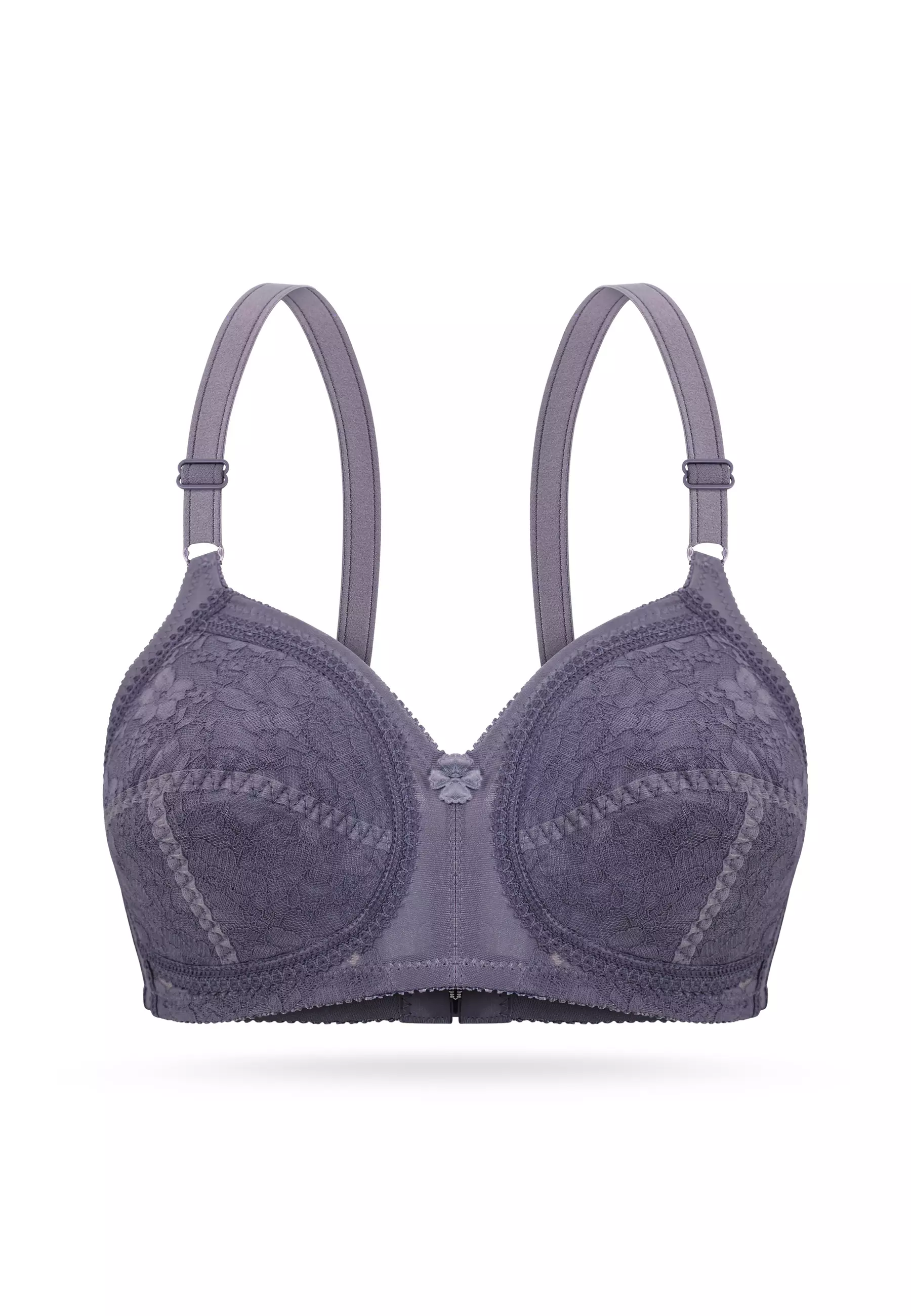 Wimiu BH Bra Wanita Cup C D Jumbo Tanpa Busa Tanpa Kawat Bra Beha Motif Depan Brukat Beha Be Ha Besar Woman Women 100210