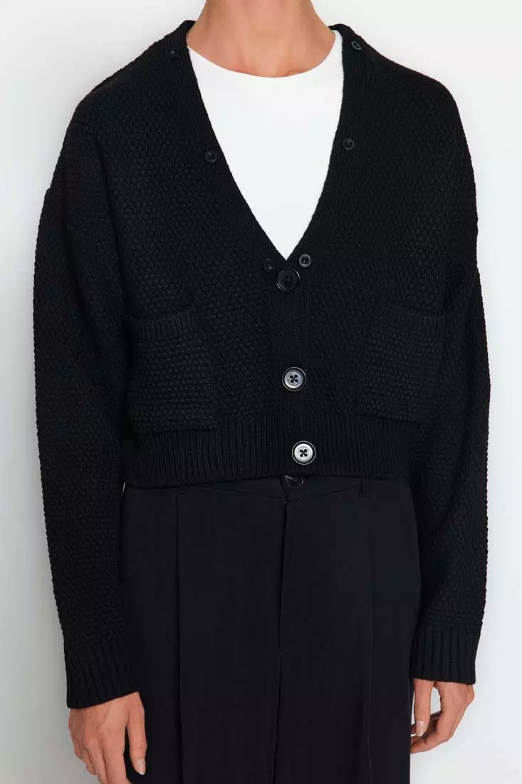 Buy Trendyol Crop Faux Fur Collar Cardigan 2025 Online | ZALORA