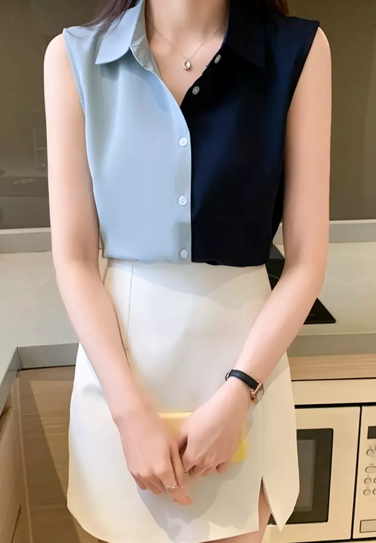 Halo Color Block Sleeveless Shirt 2024 Buy Halo Online ZALORA