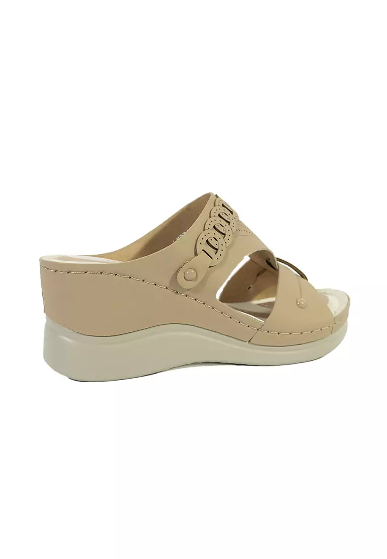 Women's Wedge Sandals LX 27413 Taupe C56