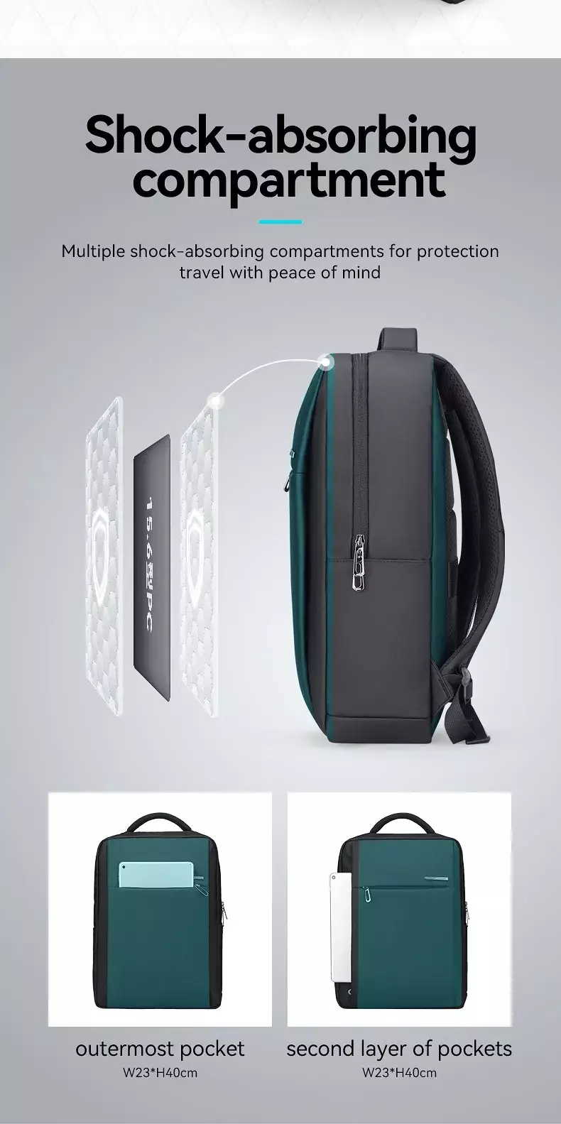 Mark Ryden MR2900 Tas Ransel Backpack Laptop Pria 15.6 Inch - BLACK