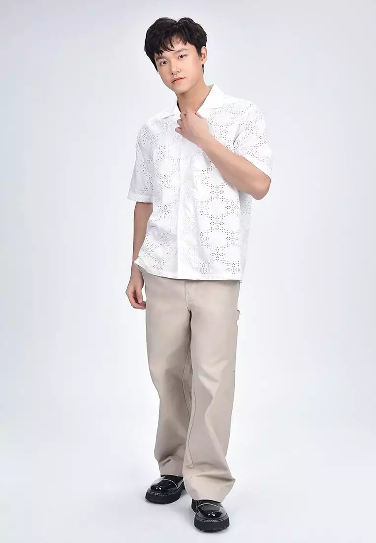 Men's Eyelet Woven Shirt