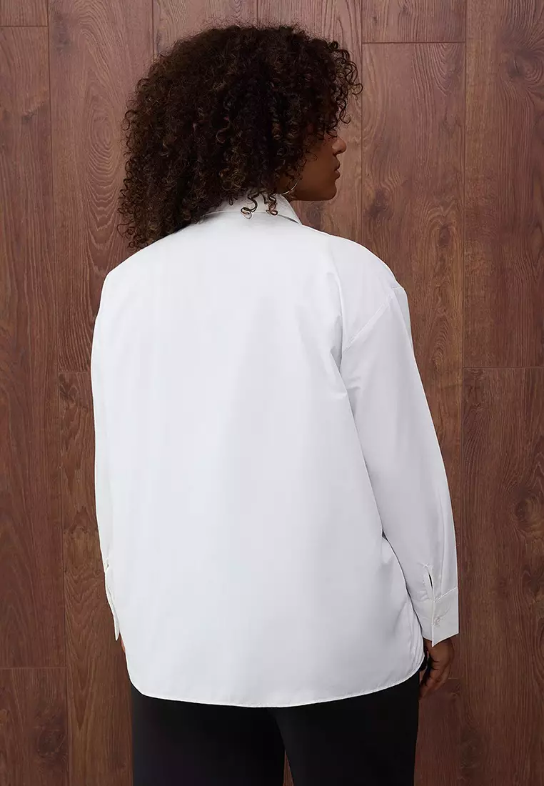 Plus Size Lace-Up Shirt