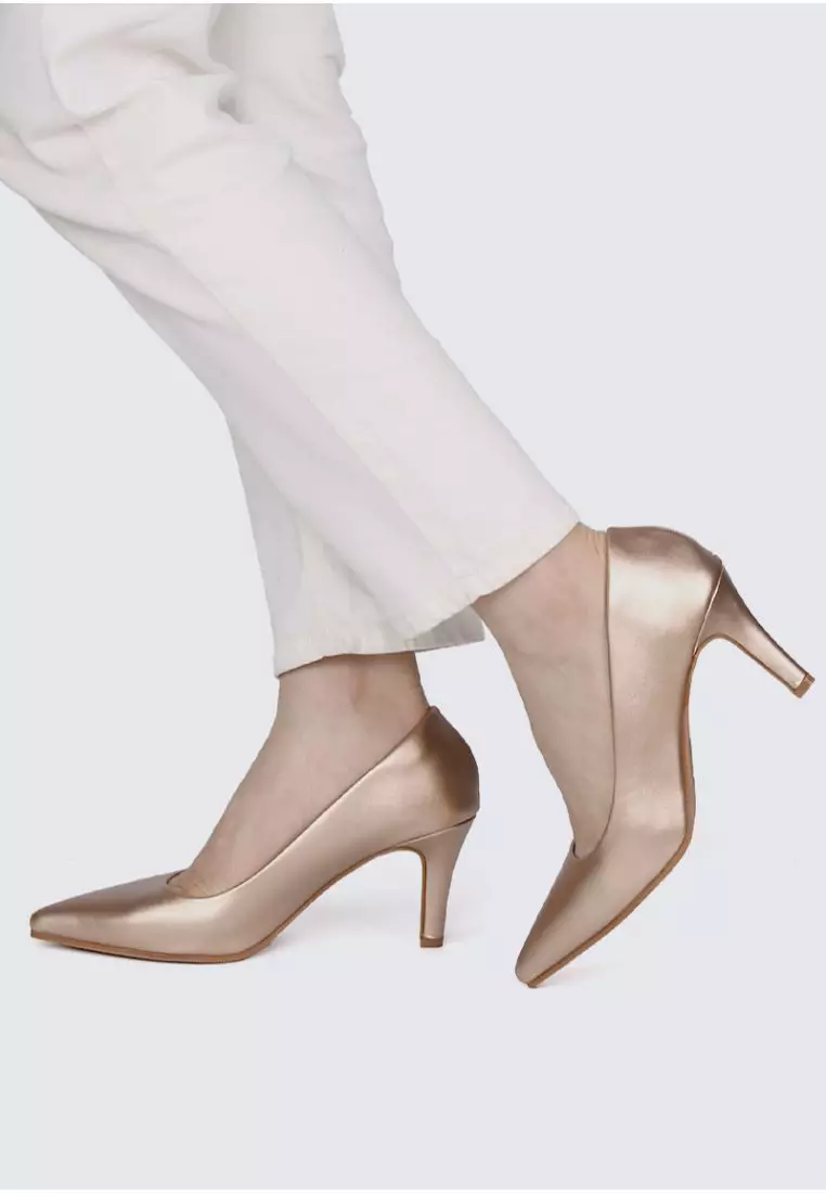 Ashley Comfy Pumps In Rose Gold