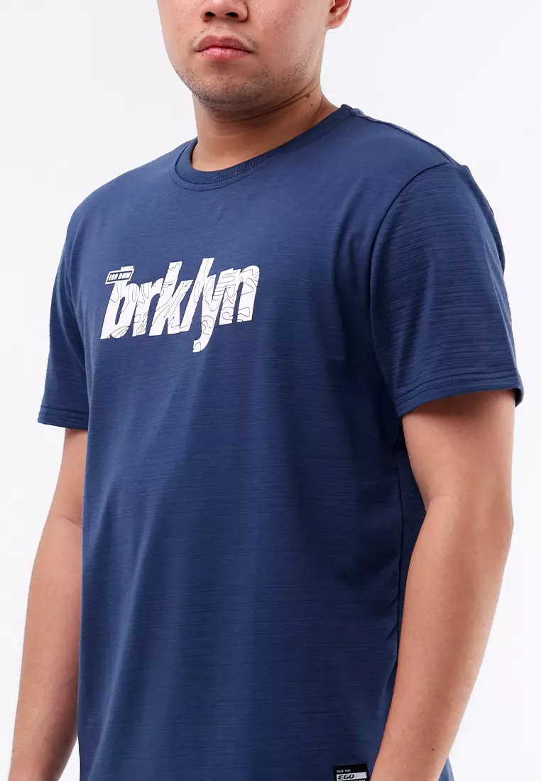 Round Neck Streaky Short Sleeves T-Shirt