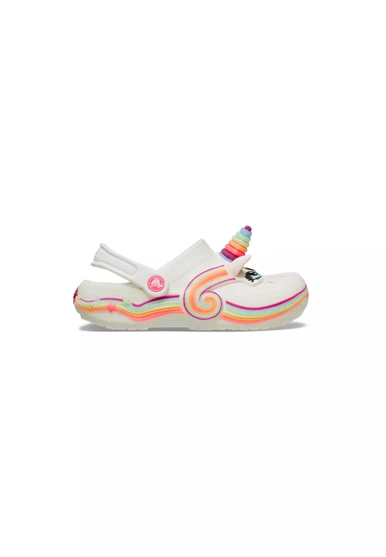 Kids' Classic IAM Unicorn Lights Clog in Chalk