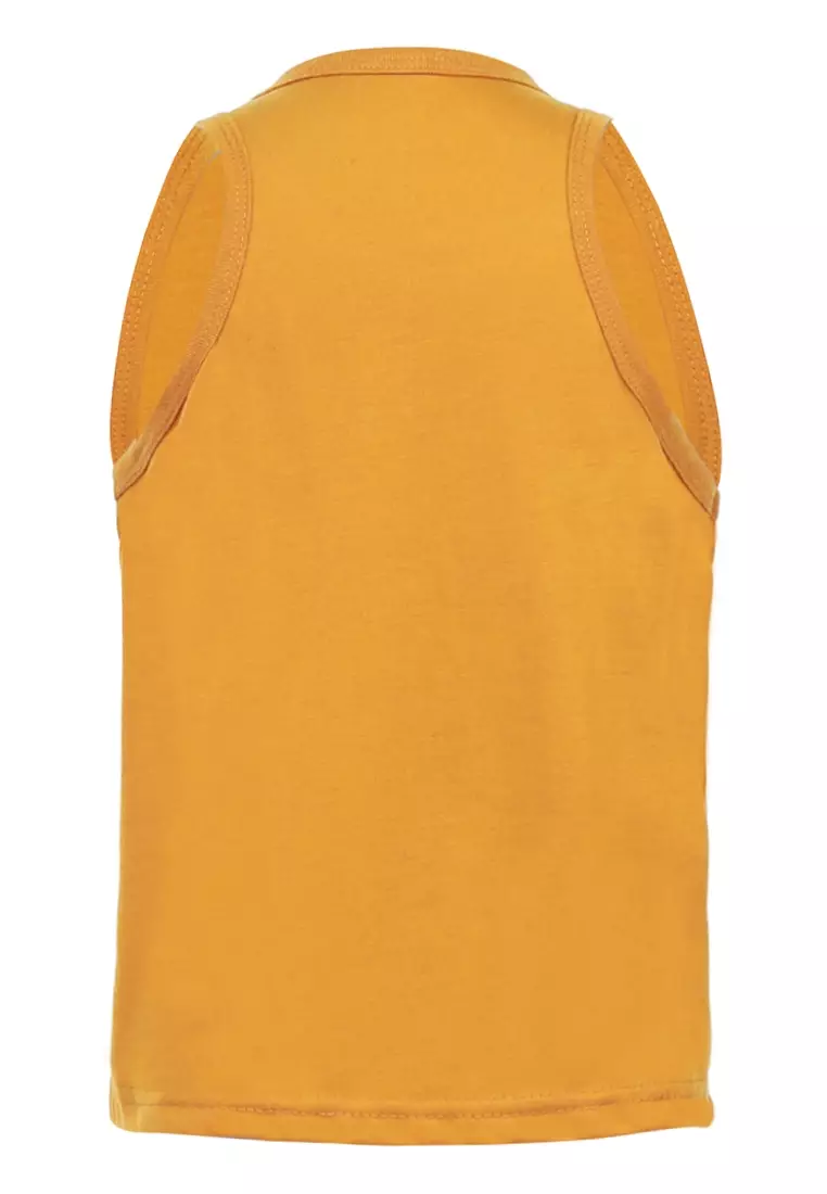 Oriel Singlet Anak Unisex Motif Polos Kids Tshirt Sleeveless Material Cotton ORIGINAL - Yellow