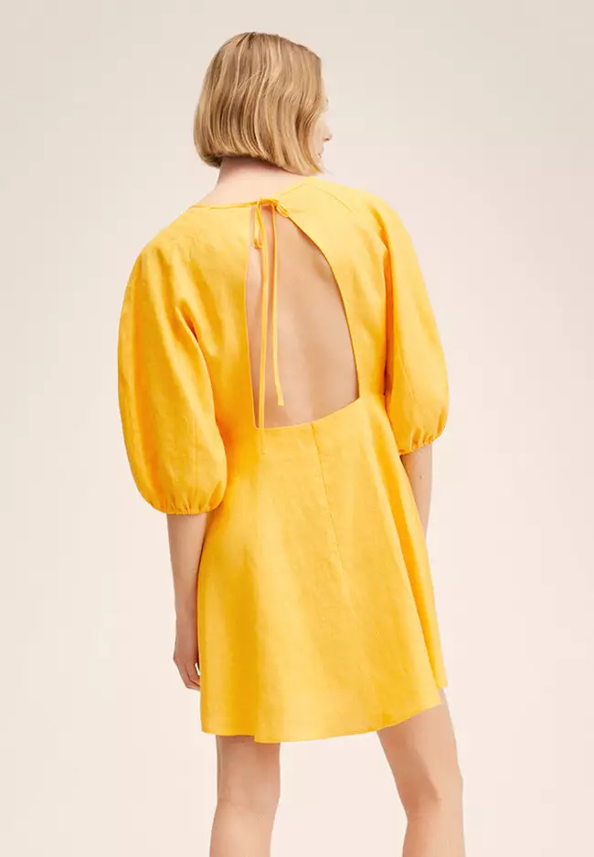Buy Mango CutOut LinenBlend Dress 2024 Online ZALORA Philippines