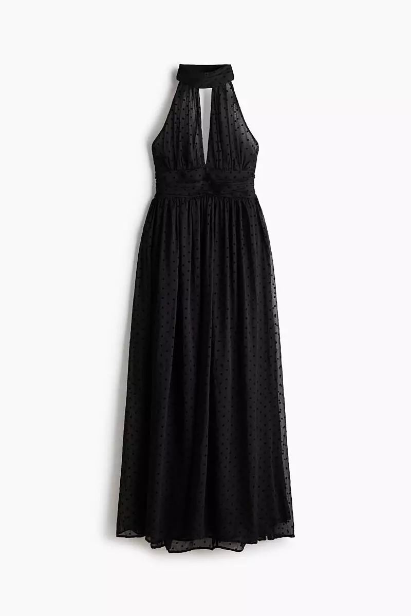 Tie-detail halterneck dress